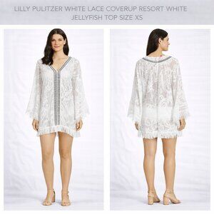 Lilly Pulitzer White Lace Coverup Resort White Jellyfish Top Size XS